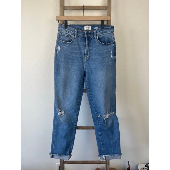 Kensie Jeans | The Juliet High Rise Slim Straight | 28/6 Distressed Ankle Cuffed - Picture 1 of 4